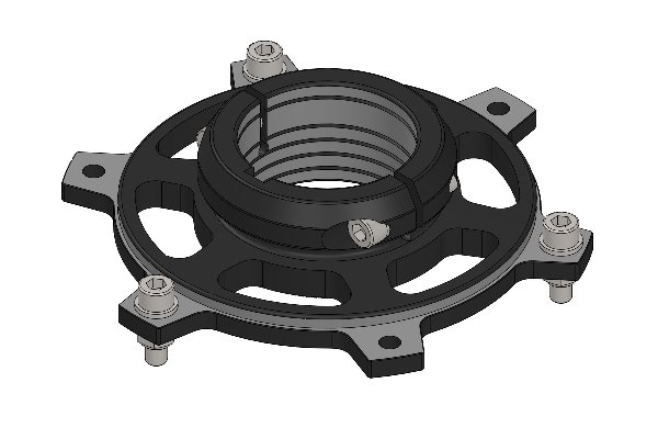 FORGED SPROCKET CARRIER 50MM WITH BOLT AND WASHER - BLACK ANODIZED