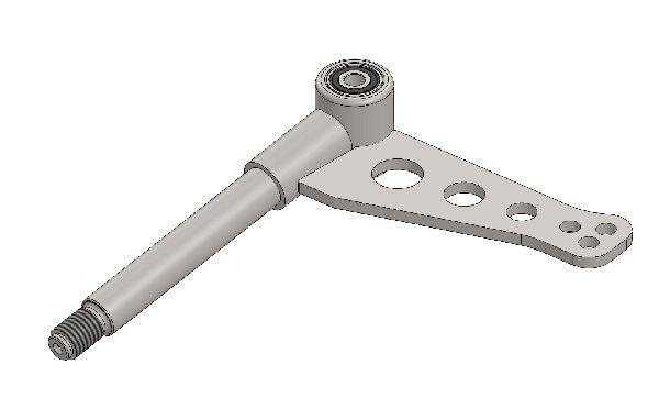 WELDED STUB AXLE MINI WITH SHORT PIN LH, 38mm, PIN 17/30, 10.5 3 HOLES COMPLETE BEARING 10mm, PERNO 17/30 10.5 3 FORI, CUSCINETTO 10mm