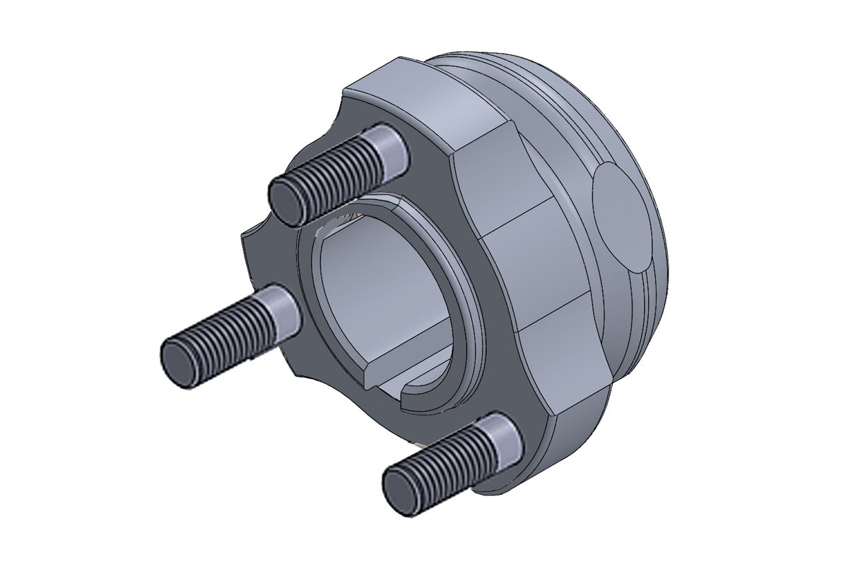 WHEEL HUB 30mm SHORT L 35mm - BLACK ANODIZED