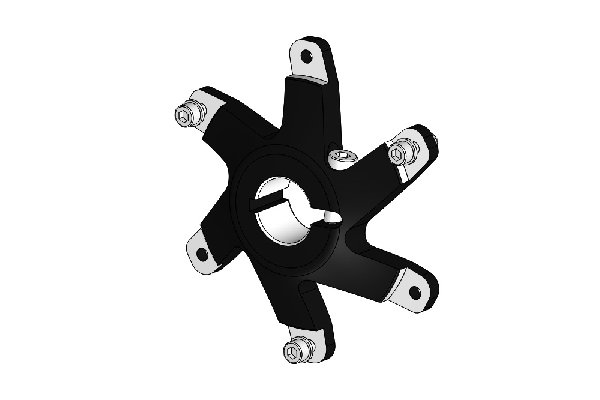SPROCKET CARRIER 30mm - BLACK ANODIZED COMPLETE WITH BOLT AND WASHER
